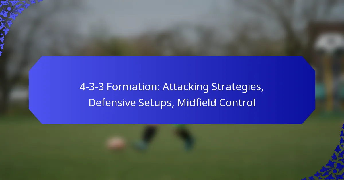 4-3-3 Formation: Attacking Strategies, Defensive Setups, Midfield Control
