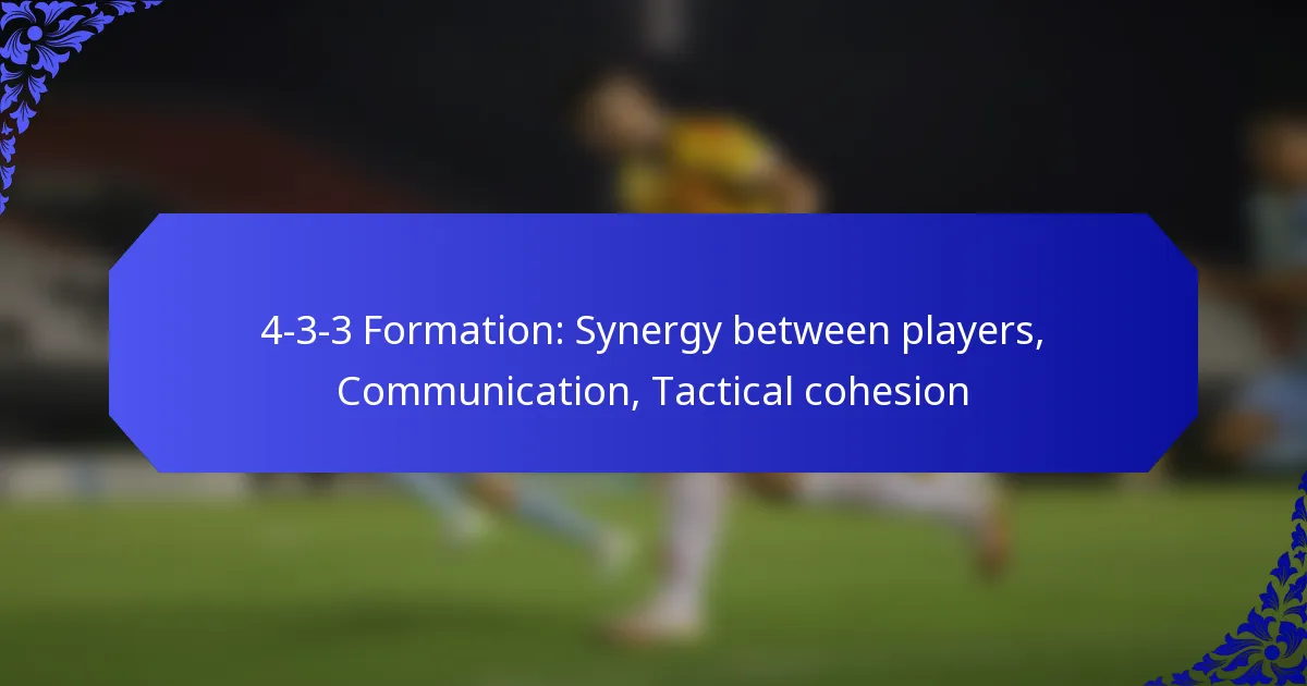 4-3-3 Formation: Synergy between players, Communication, Tactical cohesion