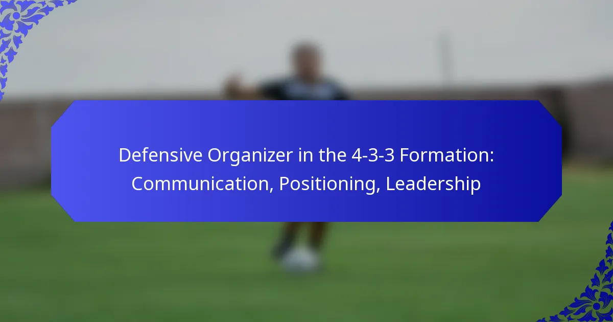 Defensive Organizer in the 4-3-3 Formation: Communication, Positioning, Leadership