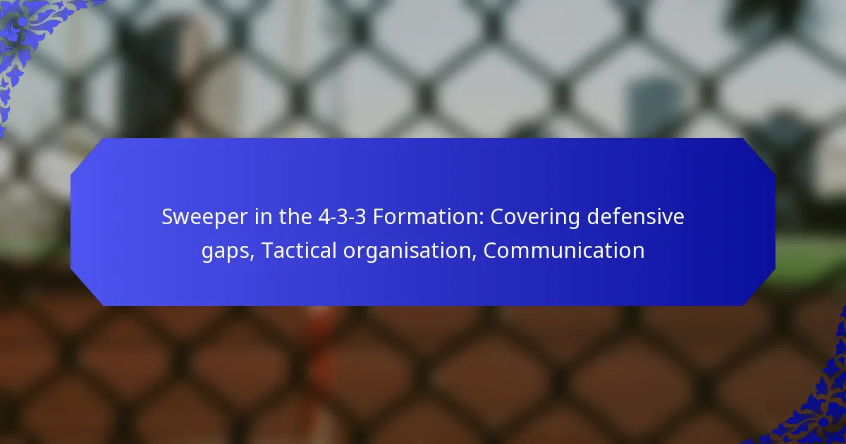 Sweeper in the 4-3-3 Formation: Covering defensive gaps, Tactical organisation, Communication