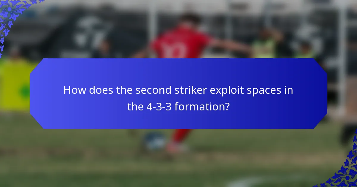How does the second striker exploit spaces in the 4-3-3 formation?